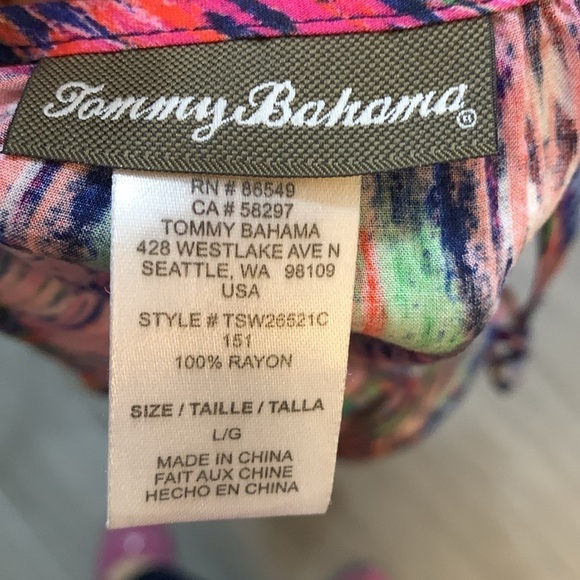 Tommy Bahama Multicolor Spaghetti Adjustable Strap Slip-on Beach Dress size L - Picture 6 of 10